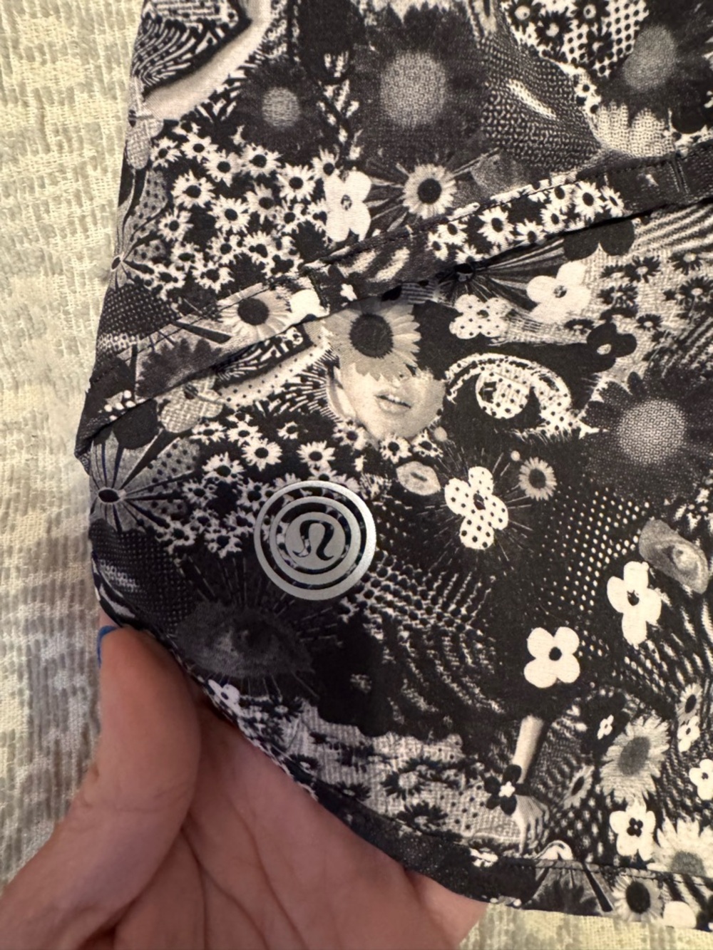Lululemon Black Floral Women’s Athletic Shorts - Picture 3 of 6
